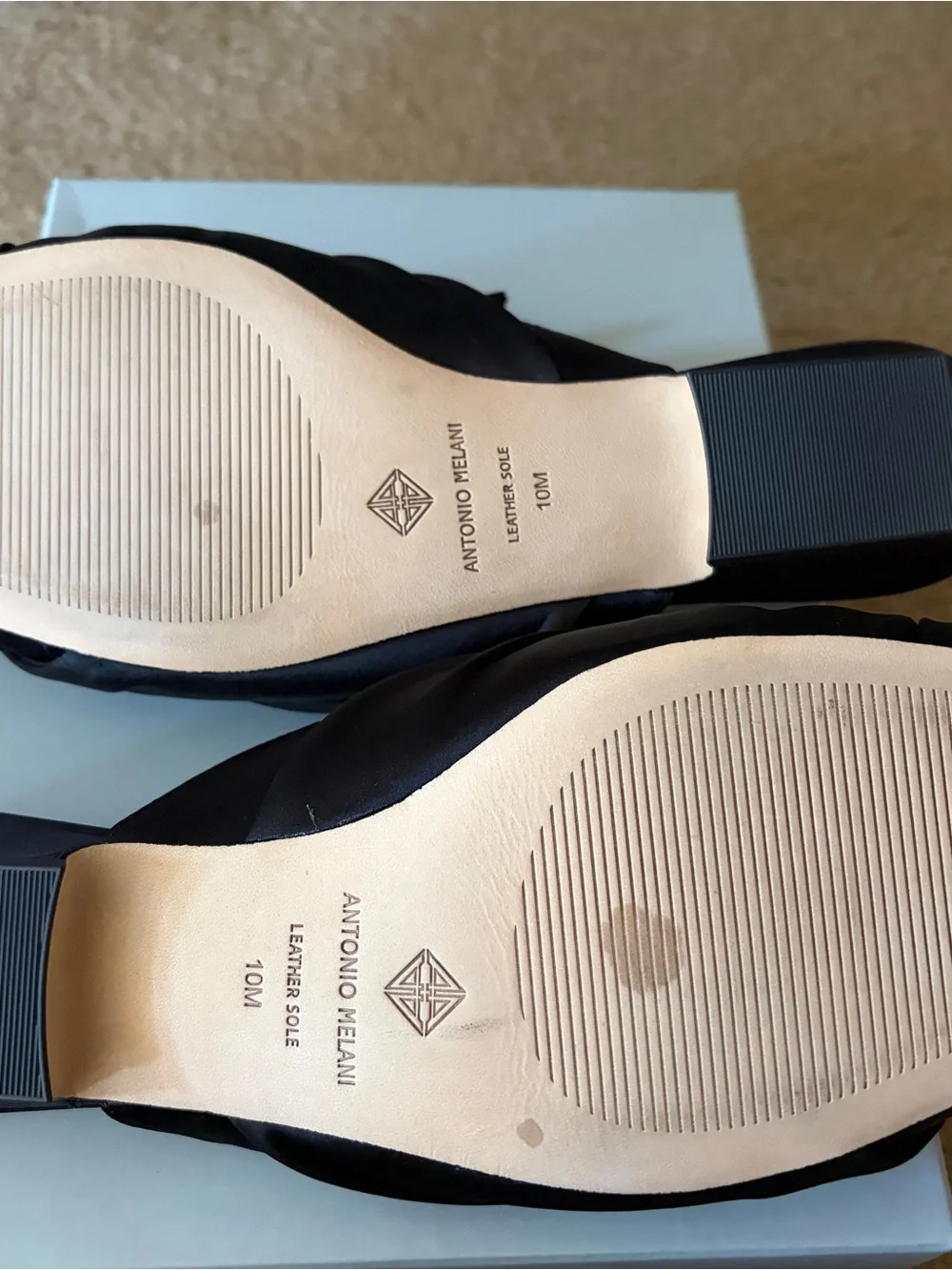 ANTONIO MELANI Black Embellished Mule Slides NWT NEW NEVER WORN SIZE 10 - Picture 4 of 6